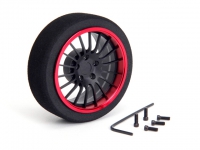 HIROSEIKO (Flat Black + Red) Alloy Steering MF Wheel (18-Spoke)